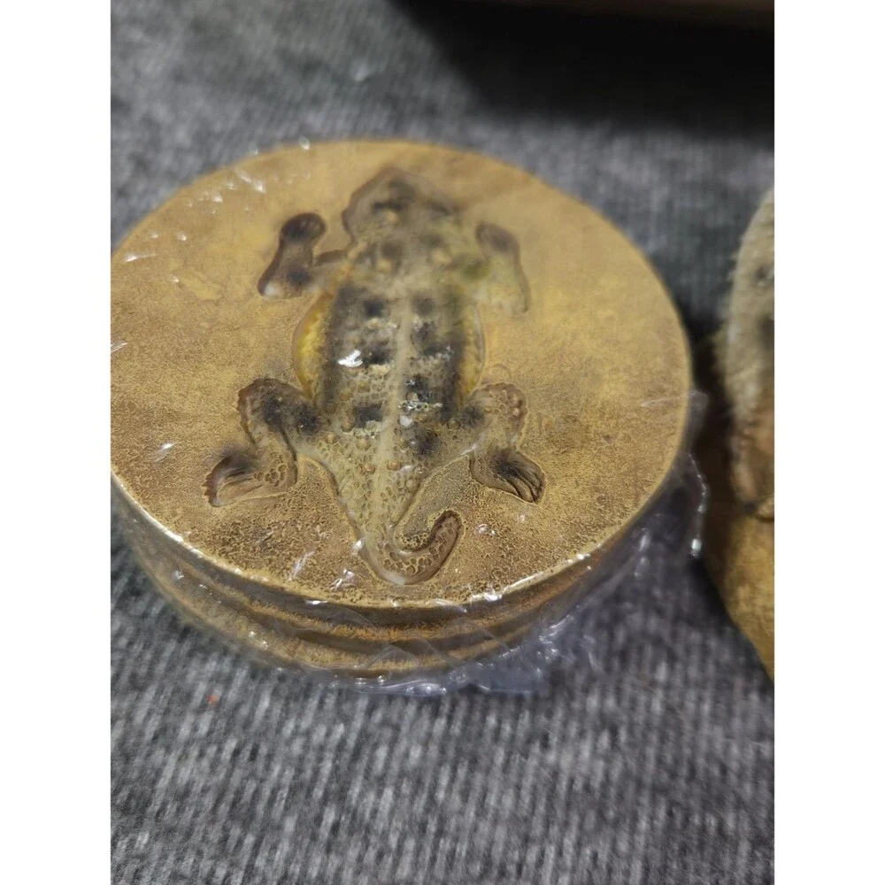 Brown Reptile Resin Dish and Coaster Set - Pets Reptile